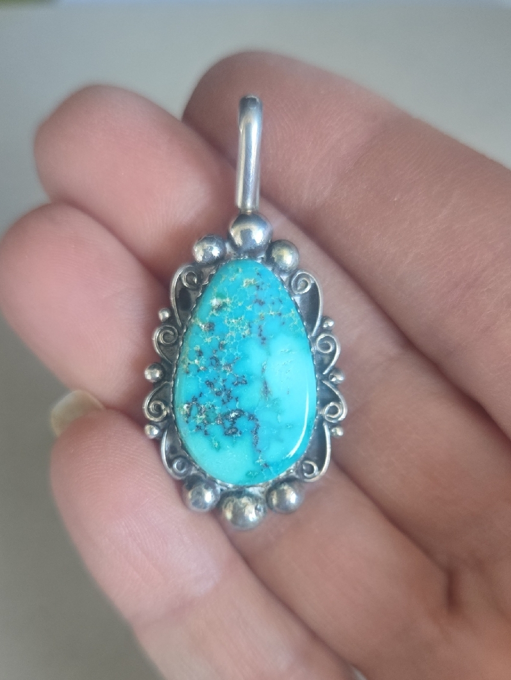 Vintage Navajo Turquoise Pendant